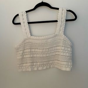 Aerie textured lace crop tank top